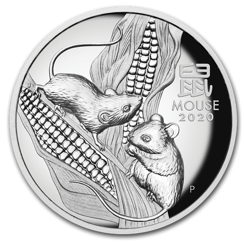 2020 Australian Lunar Mouse HR silver coin 1oz front