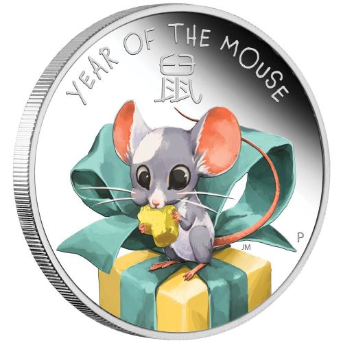2020 Lunar Baby Mouse Silver Proof Coin 0.5 oz front