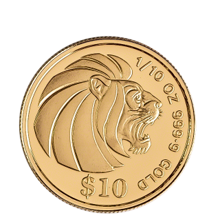 Gold Coin SG Mint Lion 1.10 oz back