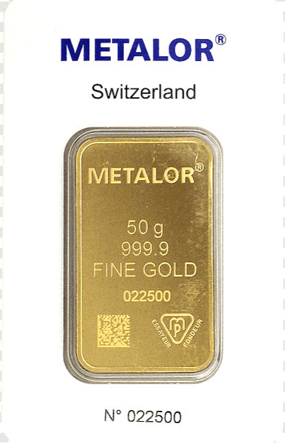 Metalor Gold Bar 50g