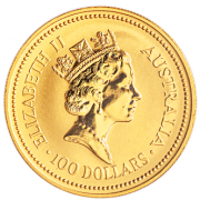 1990 Australia Kangaroo Gold Coin 1oz (Front)