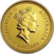 1991 Australian Kangaroo Gold coin 1-20oz back