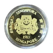 1983 Singapore Mint Year of the Pig Proof Gold Coin 1:2oz_back