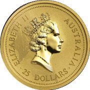 1997 Australian Kangaroo Gold coin 1-4oz back