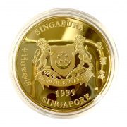 1999 Singapore Mint Year of the Rabbit Proof Gold Coin 1oz (Back)
