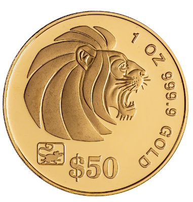 1996 Singapore Lion (Lunar Rat Privy) Gold Coin 1oz