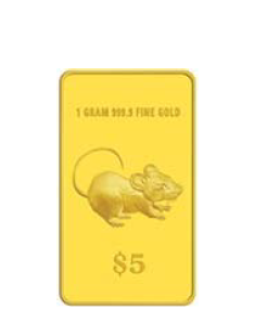 2020 Singapore Rat 1 gram 999.9 Fine Gold Brilliant Uncirculated Coin