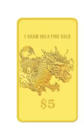 2024 Singapore Mint Year of the Dragon 1g Gold Chinese Almanac