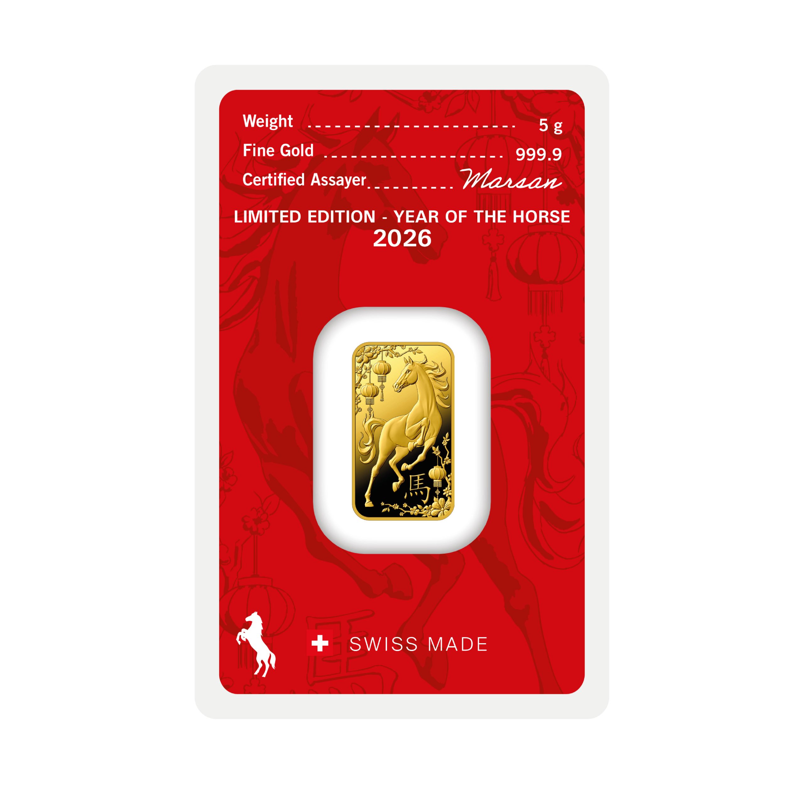 5g Au Minted Horse 999.9 back