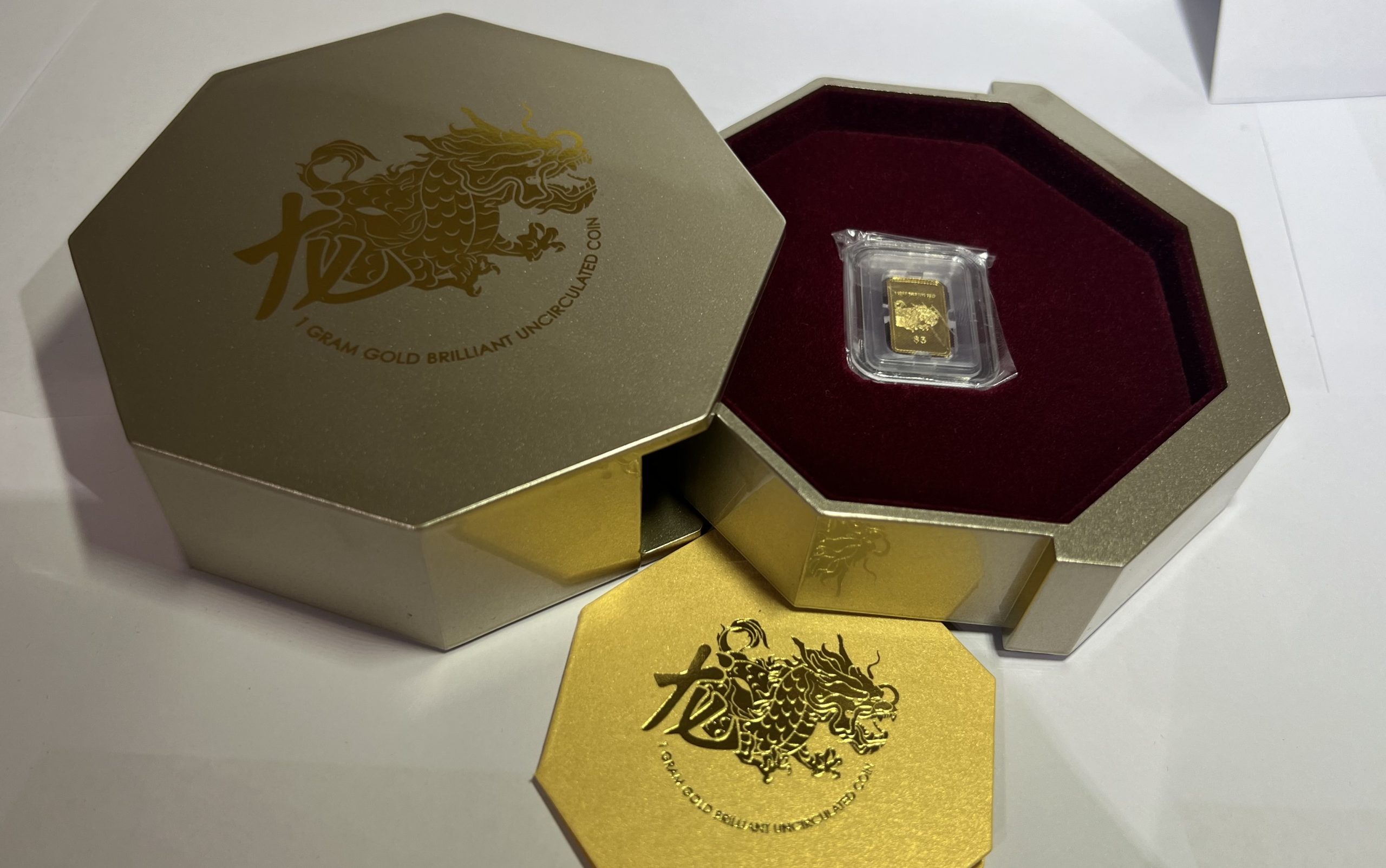 2024 Singapore Mint Year of the Dragon 1g Gold Chinese Almanac