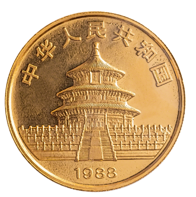 1988 1 oz Chinese Gold Panda back