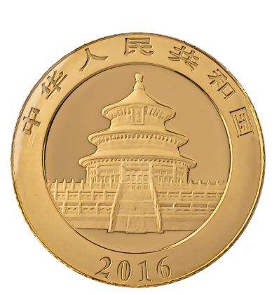 2016 China Panda Gold Coin 3g back