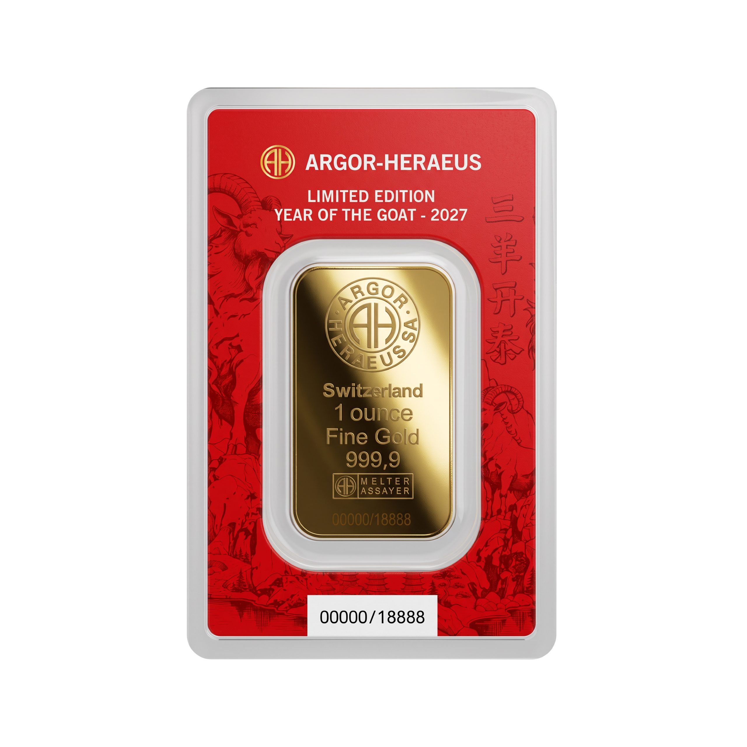 1oz au minted goat 999.9 front